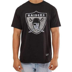 Mitchell and Ness Distressed Logo T-Shirt Raiders 